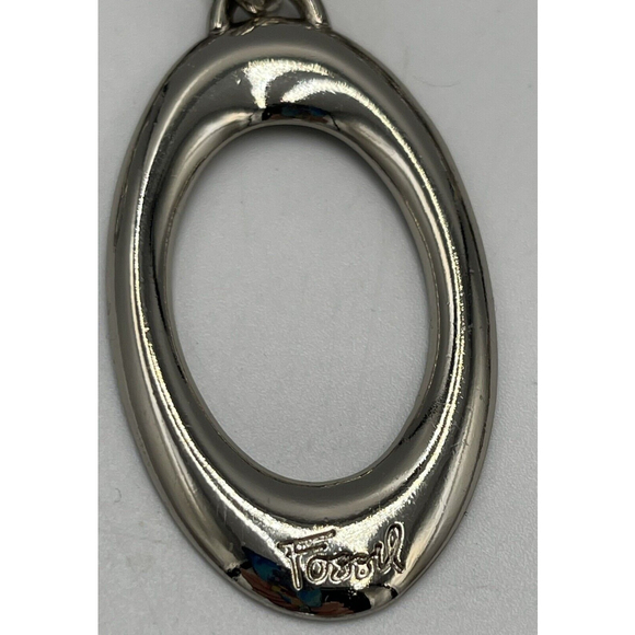 FOSSIL VTG Polished Silver Tone 34”-45” Oval Link Chunky Retro Belt/Necklace - Picture 6 of 6